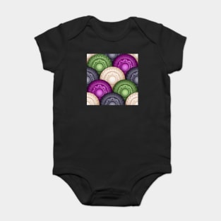 Colored Nature Inspired Pattern with Scale Motifs Baby Bodysuit